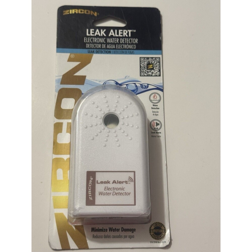 Zircon Leak Alert Electronic Water Detector Alarm Sensor New Sealed